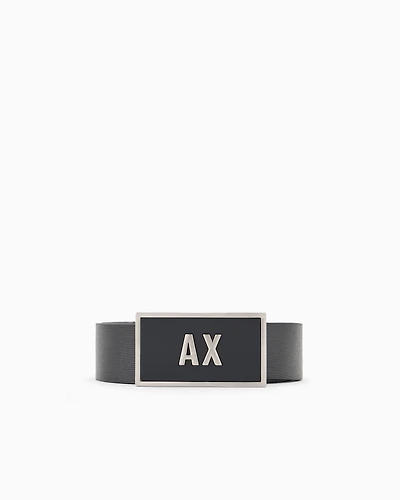 Leather belt set with two prongs