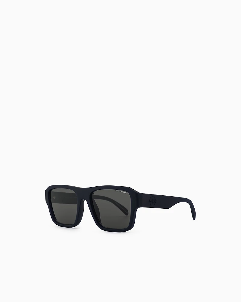 Armani Exchange - Men’s square sunglasses, Man, Blue, Size: 56L