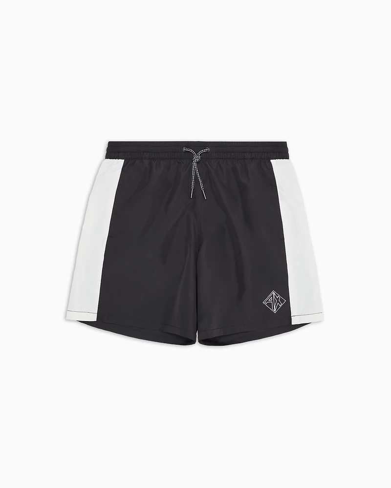 Armani Exchange - Boxer costume with contrasting profiles, Man, Navy Blue, Size: