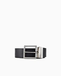 Armani Exchange - Leather belt with rectangular buckle, Man, Black, Size: