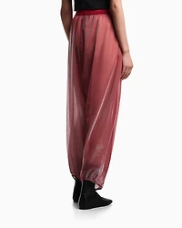 Emporio Armani - Wide trousers iridescent knit mesh, Woman, Red, Size: