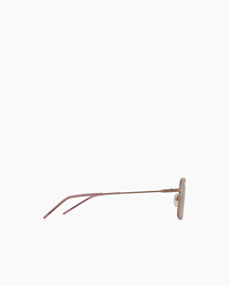 Armani Exchange - Women’s aviator sunglasses, Woman, Pink Gold, Size: 46L