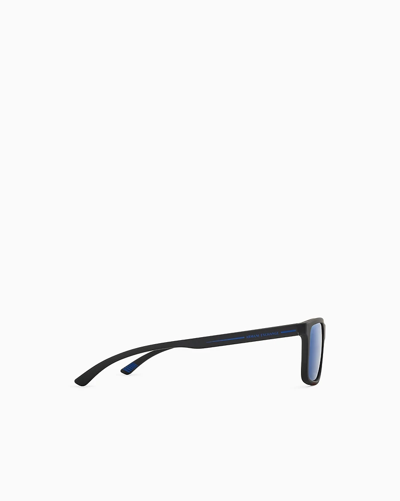 Armani Exchange - Men’s rectangular sunglasses, Man, Black, Size: 57L