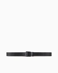 Armani Exchange - Leather belt with rectangular buckle, Man, Black, Size:
