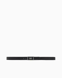 Armani Exchange - Leather belt set with two prongs, Man, Black, Size: TU