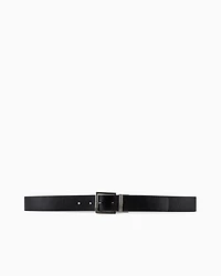 Armani Exchange - Leather belt with rectangular buckle, Man, Black, Size:
