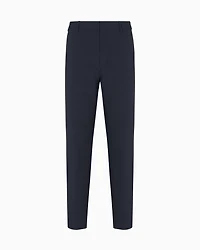 Emporio Armani - Nylon seersucker chinos, Man, Navy Blue, Size: