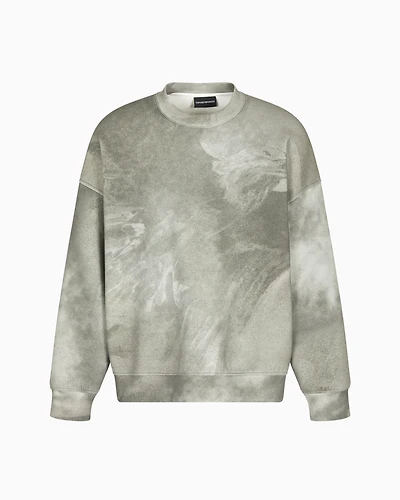 Emporio Armani - ASV double-jersey sweatshirt with oversized eagle print, Man, Patterned, Size: