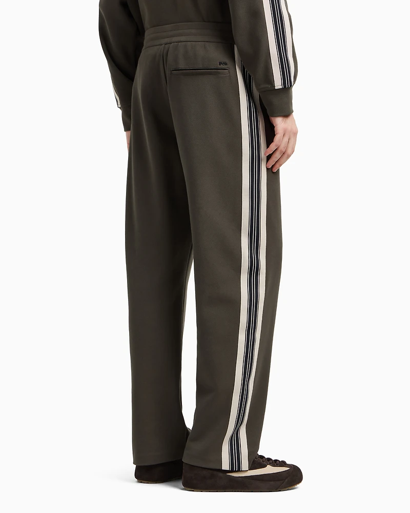 Emporio Armani - ASV jersey trousers with elasticated waist and contrasting bands, Man, Green, Size: