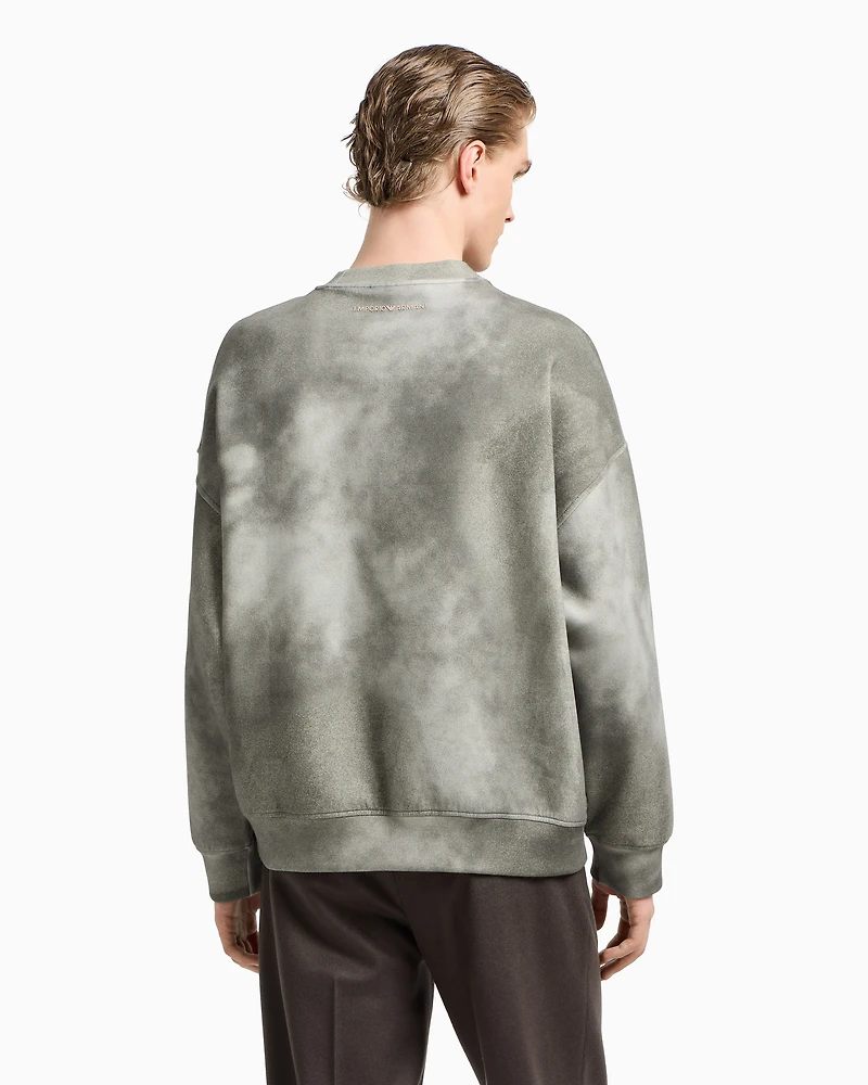 Emporio Armani - ASV double-jersey sweatshirt with oversized eagle print, Man, Patterned, Size: