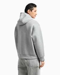 Emporio Armani - Double-jersey hooded sweatshirt with oversized eagle embroidery, Man, White, Size:
