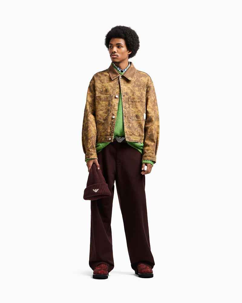 Emporio Armani - New York Capsule Collection striped alpaca-blend oversized jumper, Man, Green, Size: