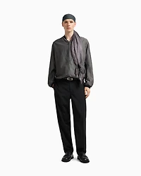 Emporio Armani - Blouson nylon jacquard with repeated eagle motif, Man, Grey, Size: