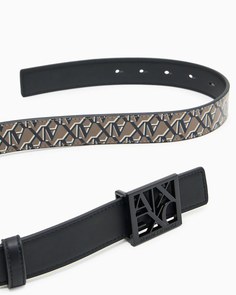 Armani Exchange - Belt with logo motif, Woman, Brown, Size: