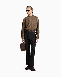 Emporio Armani - Wool poplin chinos, Man, Black, Size: