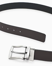 Leather belt with logo