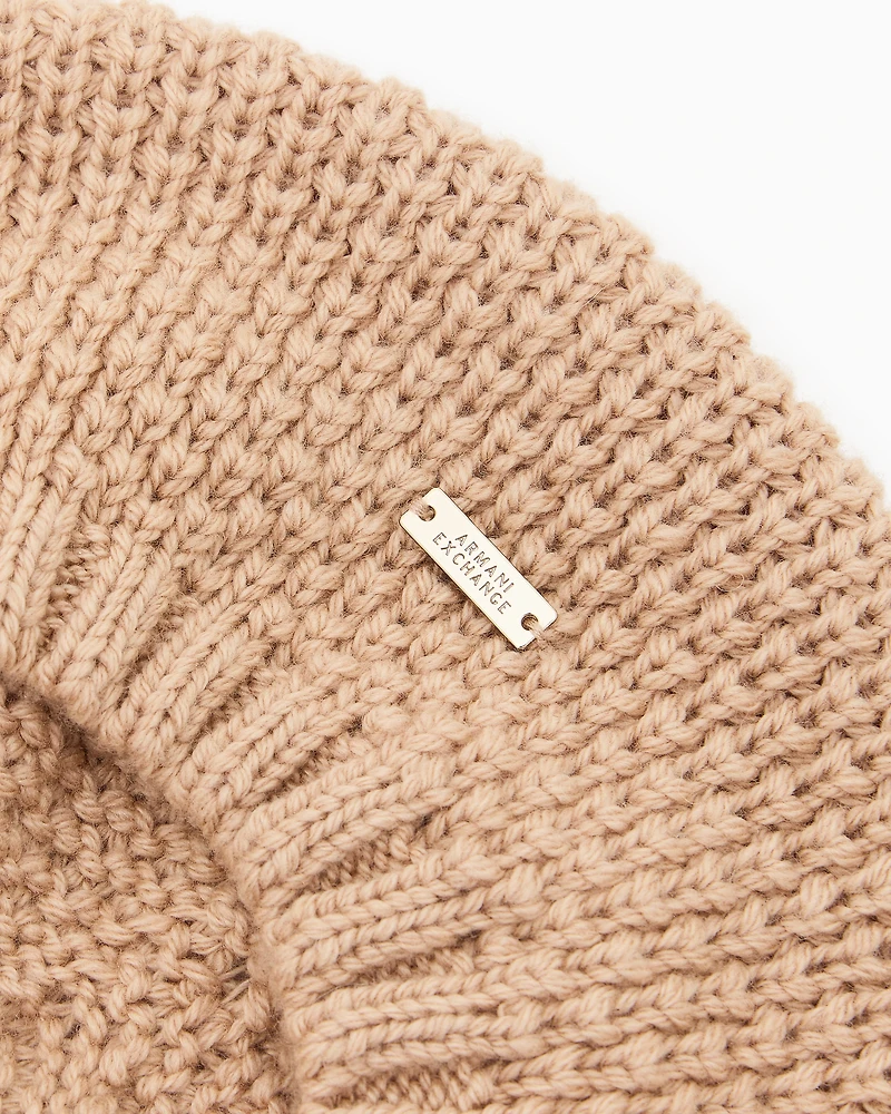 Armani Exchange - Soft yarn hat, Woman, Camel, Size: TU