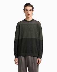 Emporio Armani - Virgin wool jumper with micro jacquard op-art diamonds, Man, Green, Size: