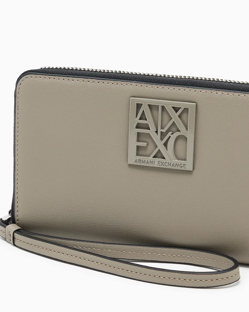 Armani Exchange -  Horizontal wallet with logo, Woman, Brown, Size: TU