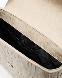 Armani Exchange - Allover logo shoulder bag, Woman, Beige, Size: TU