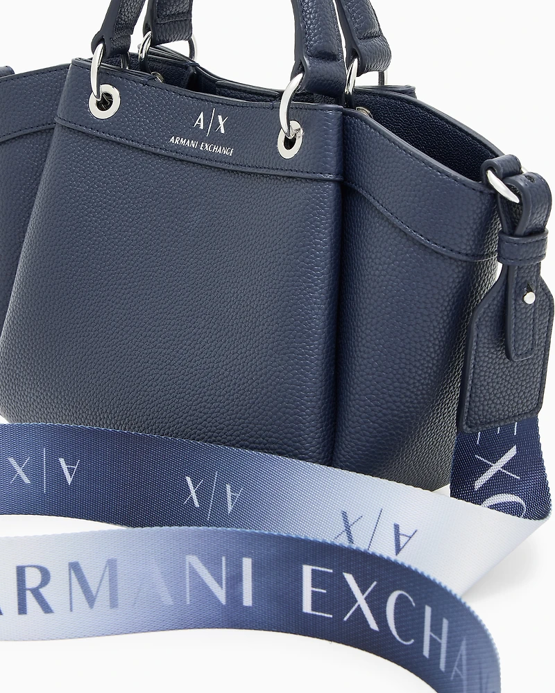 Armani Exchange - Small handbag with degradè shoulder strap, Woman, Navy_blue, Size: TU