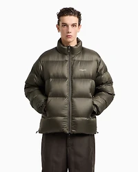 Emporio Armani - Reversible wool-blend twill down jacket , Man, Green, Size: