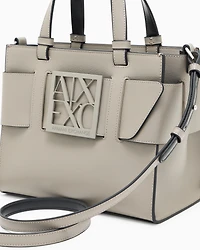 Armani Exchange - Medium tote bag with double handles and shoulder strap, Woman, Brown, Size: TU