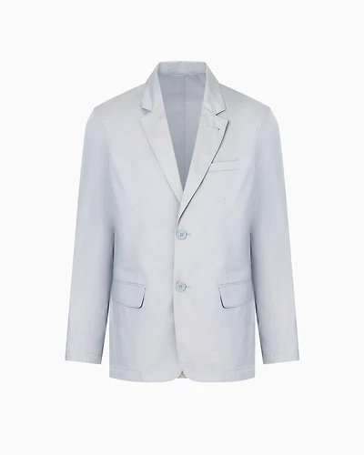 Single-breasted cotton twill jacket