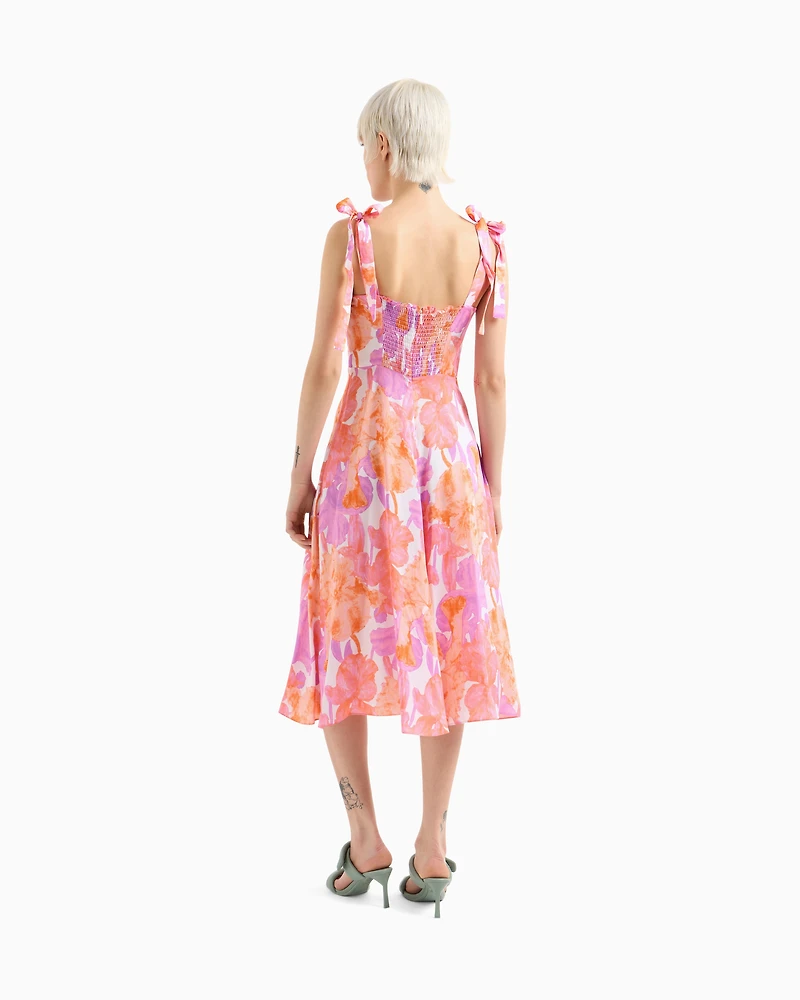 Longuette dress floral fabric