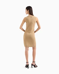 Armani Exchange - Sheath dress with allover logo, Woman, Camel, Size: