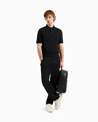 Regular fit trousers with contrasting band