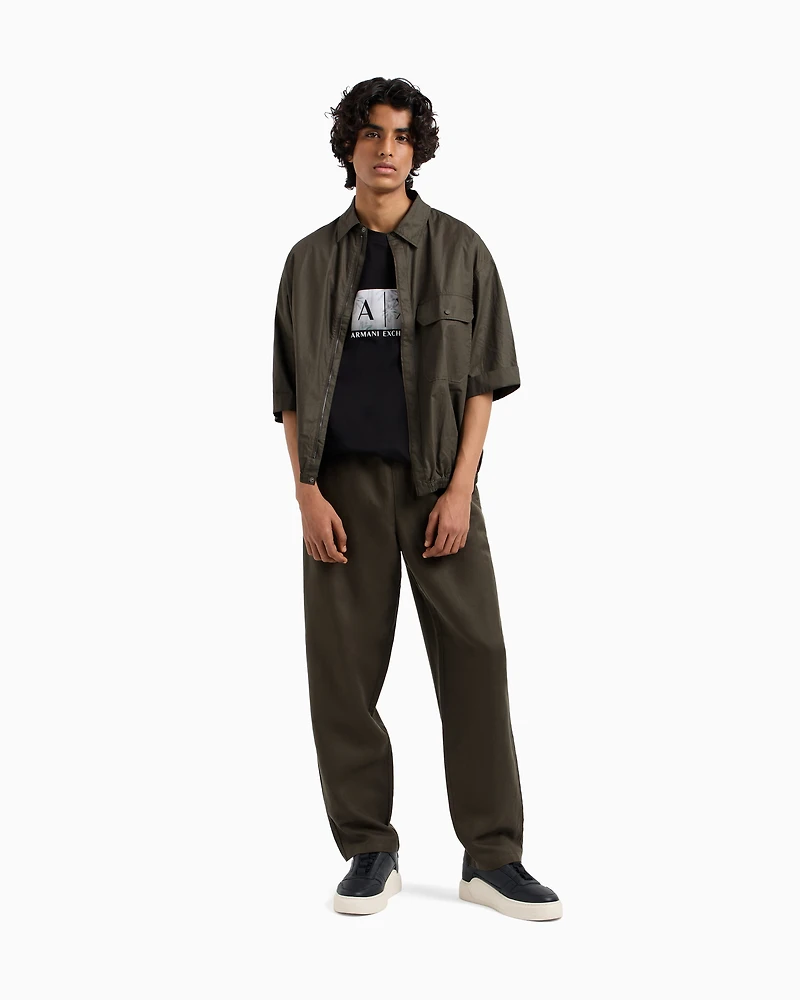 Linen and lyocell chino trousers