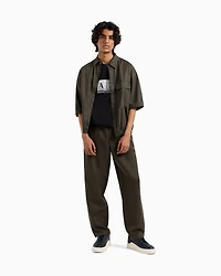 Linen and lyocell chino trousers