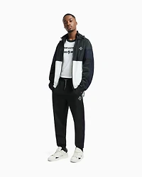 Color block windbreaker jacket with zip