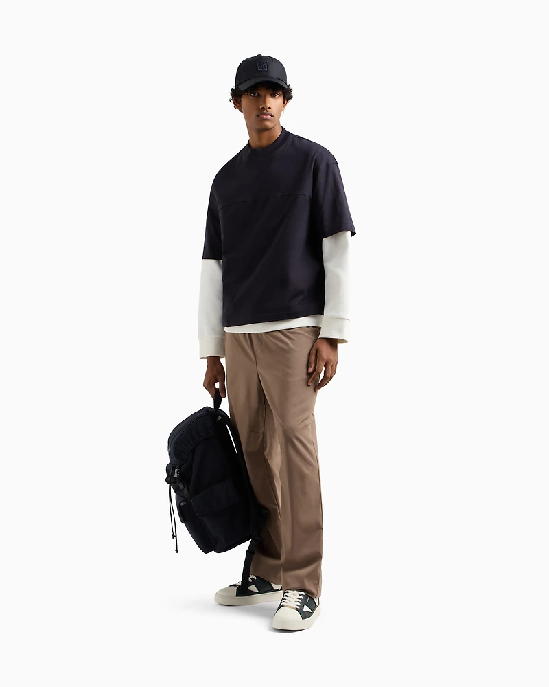 Oversized trousers poly fabric