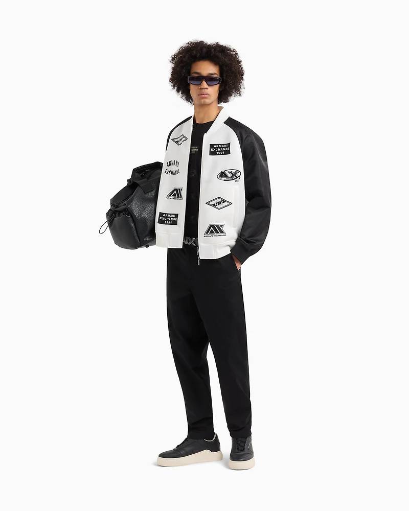 Bomber jacket with logo patches