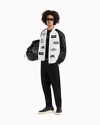 Bomber jacket with logo patches