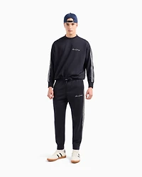 Armani Exchange - Logo Signature Crewneck Sweatshirt, Man, Navy Blue, Size: