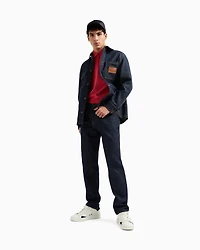Slim fit stretch cotton polo with logo
