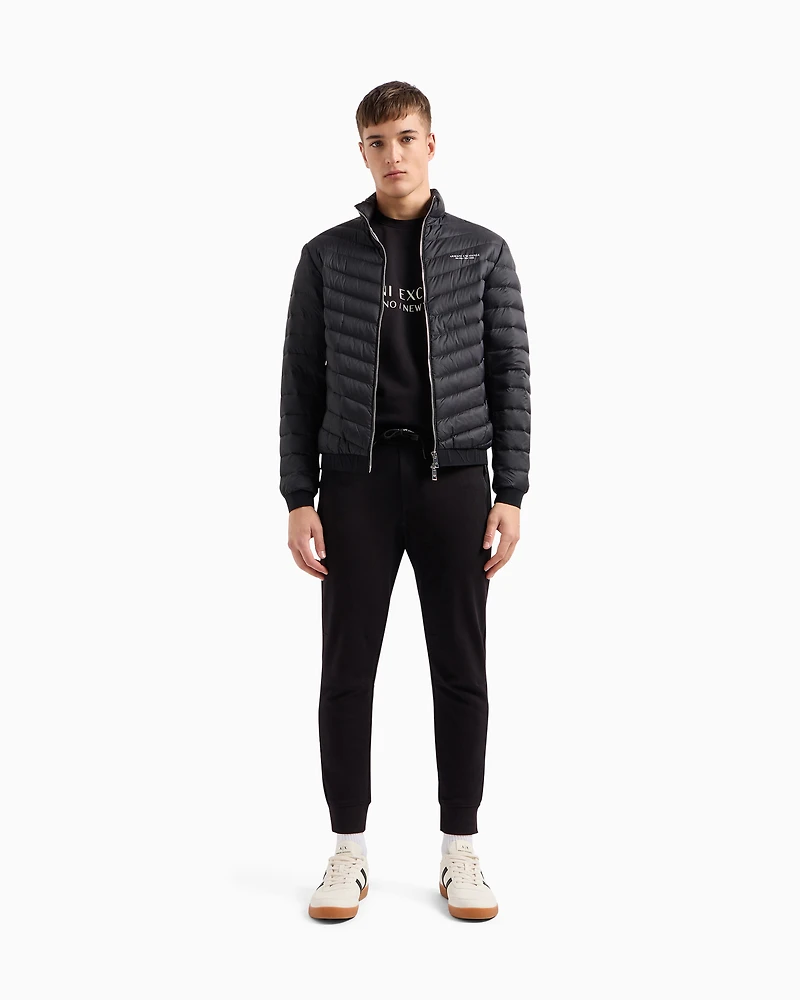 Double-faced padded jacket with zip
