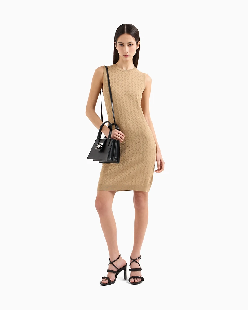Sheath dress with allover logo