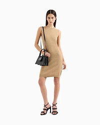 Sheath dress with allover logo