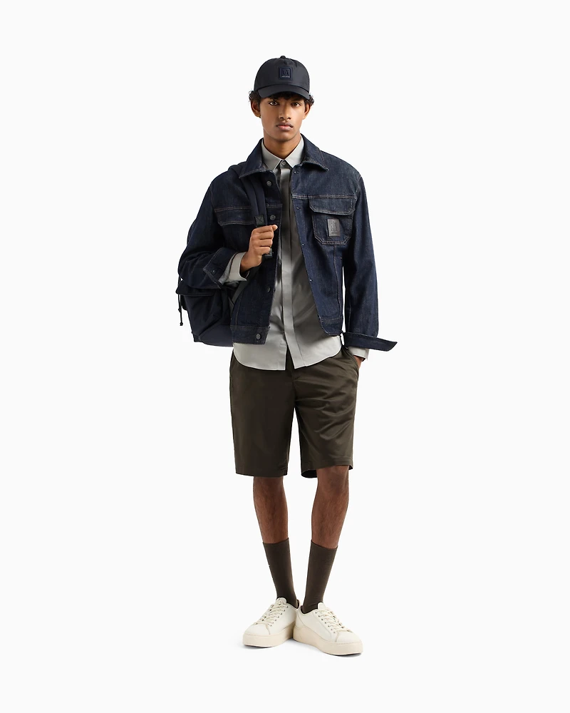 Bermuda shorts satin stretch fabric