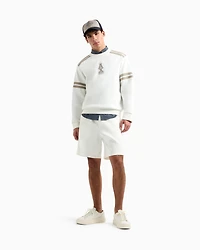 Crewneck sweatshirt with stripes and logo