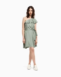One-shoulder viscose dress