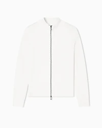 Armani Exchange - Full zip ribbed cardigan, Man, White, Size: