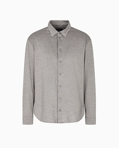 Emporio Armani - Icon jaspé jersey shirt, Man, Beige, Size: