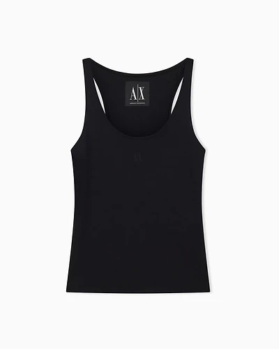 Armani Exchange - Jersey tank top with logo, Woman, Black, Size: