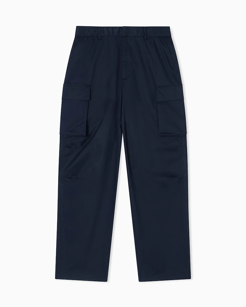 Armani Exchange - Twill Cargo Pants, Man, Navy Blue, Size: