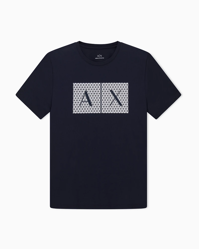 Armani Exchange -  Slim fit jersey T-shirt with logo, Man, Navy Blue, Size: